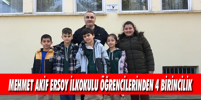 Mehmet Akif Ersoy İlkokulu Öğrencilerinden 4 Birincilik