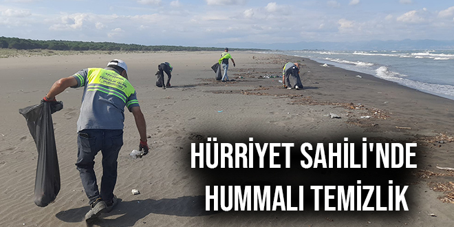 HÜRRİYET SAHİLİ'NDE HUMMALI TEMİZLİK