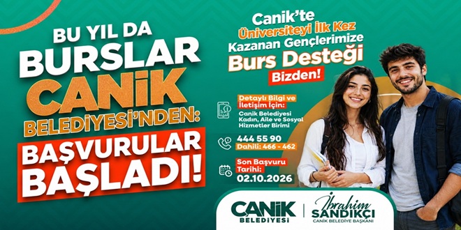 BU YIL DA BURSLAR CANİK BELEDİYESİ'NDEN: BAŞVURULAR BAŞLADI!
